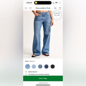 Abercrombie & fitch curve love low rise ultra loose jean